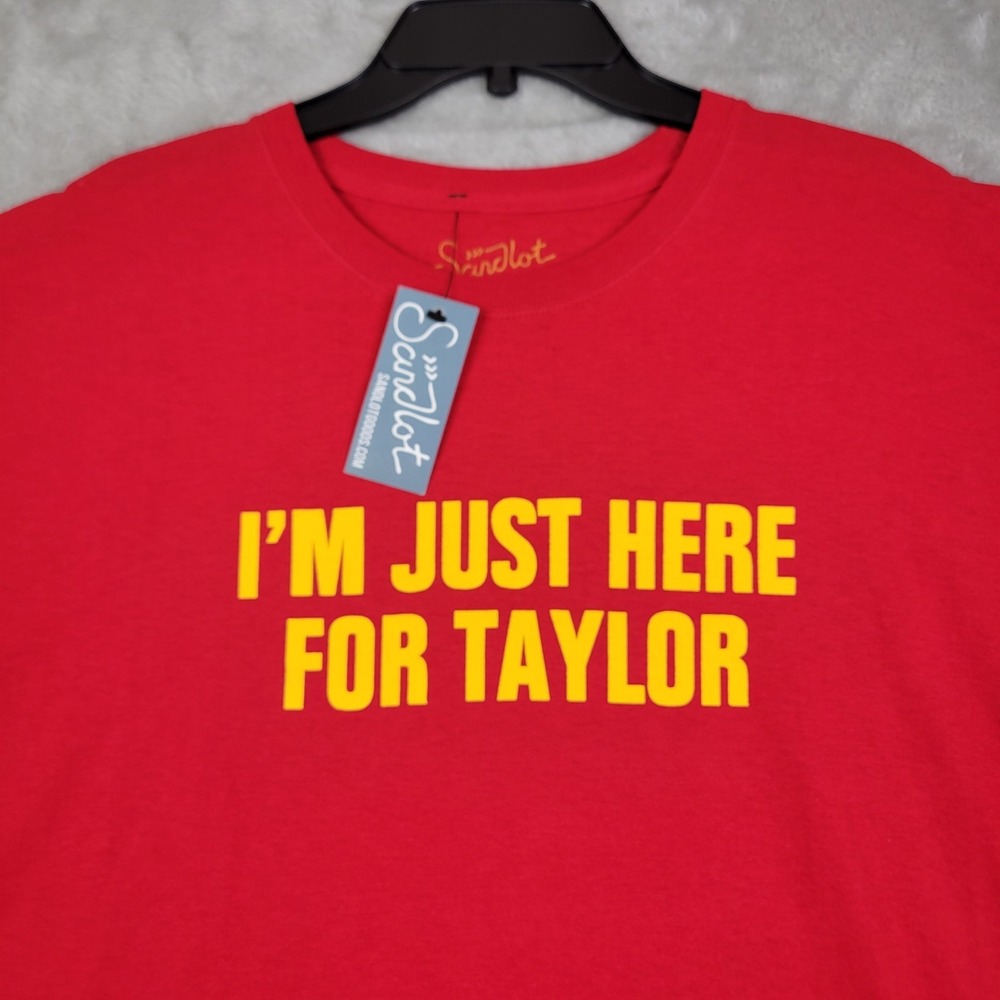 Sandlot T-Shirt Mens 2XL Red (I'm‎ Just Here For Taylor) 100% Cotton